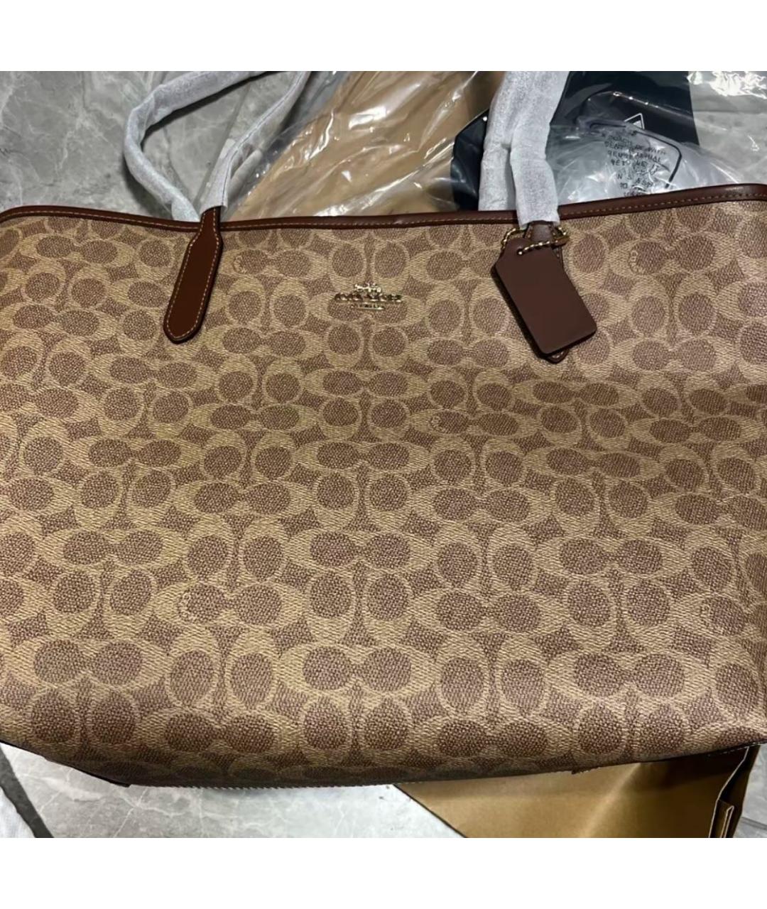 COACH Бежевая сумка тоут, фото 6