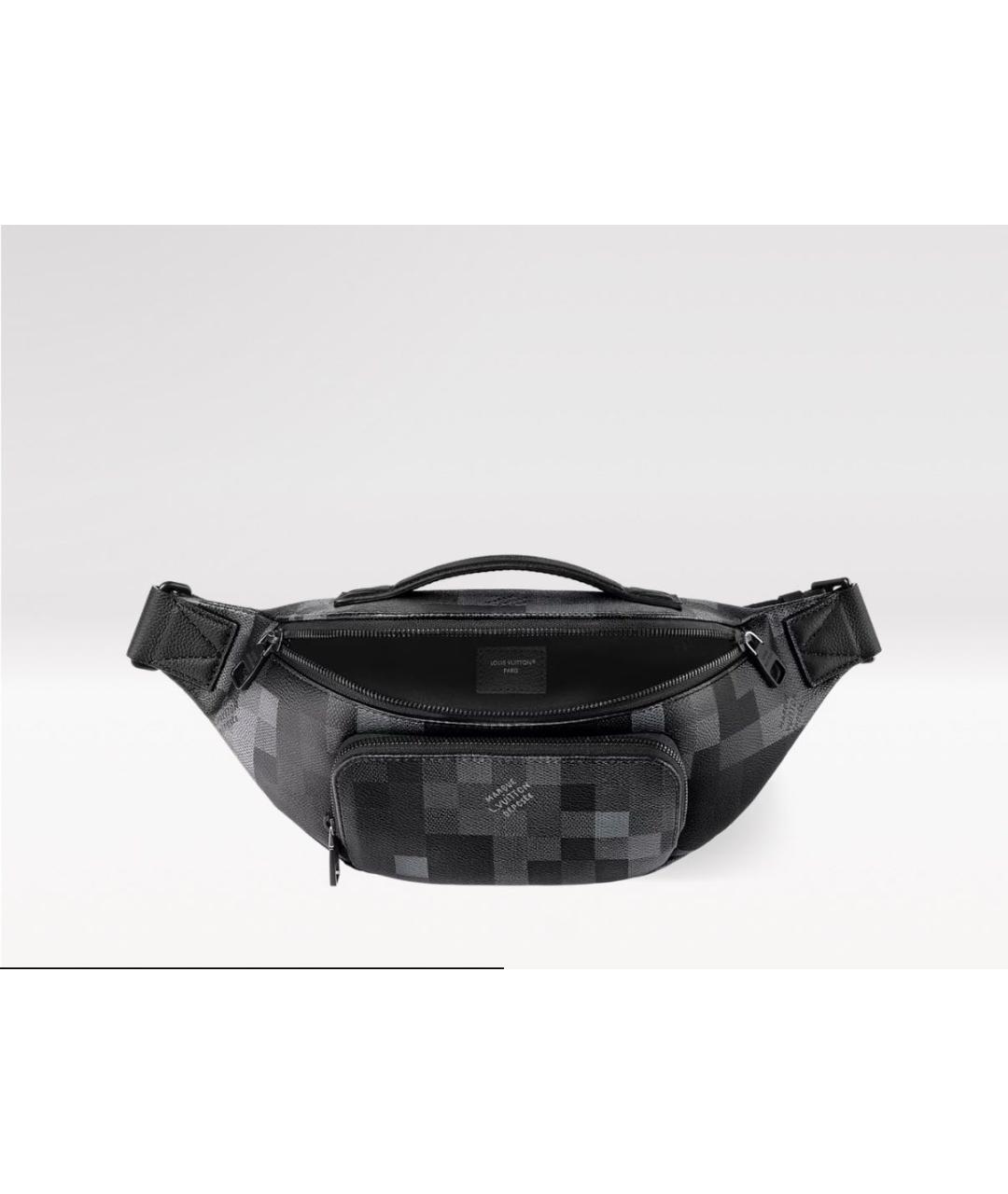 LOUIS VUITTON Антрацитовая тканевая поясная сумка, фото 2
