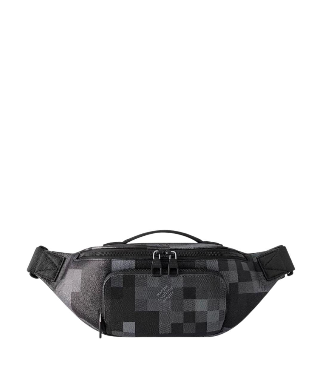 LOUIS VUITTON Антрацитовая тканевая поясная сумка, фото 1