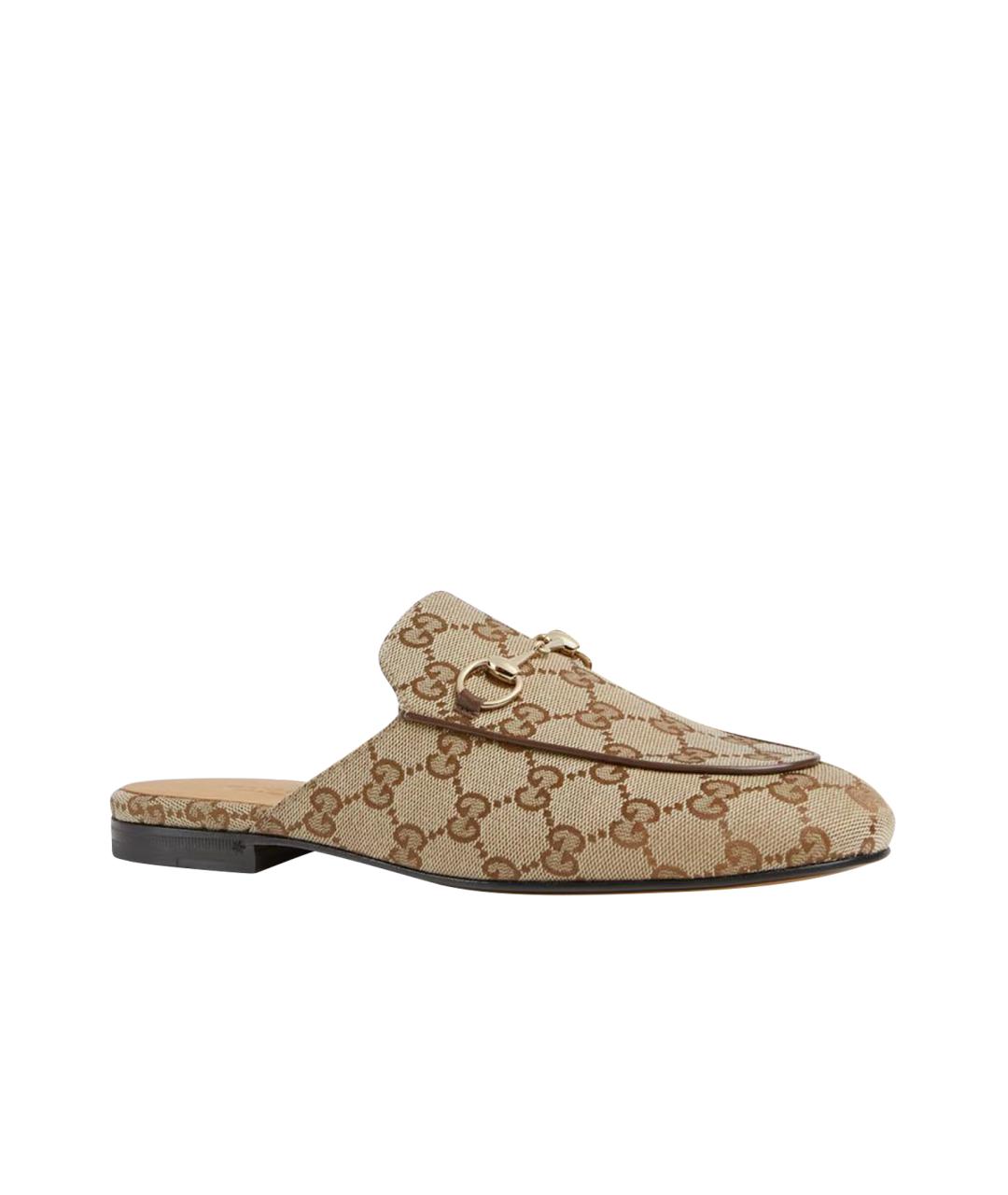 GUCCI Бежевые кожаные мюли, фото 1
