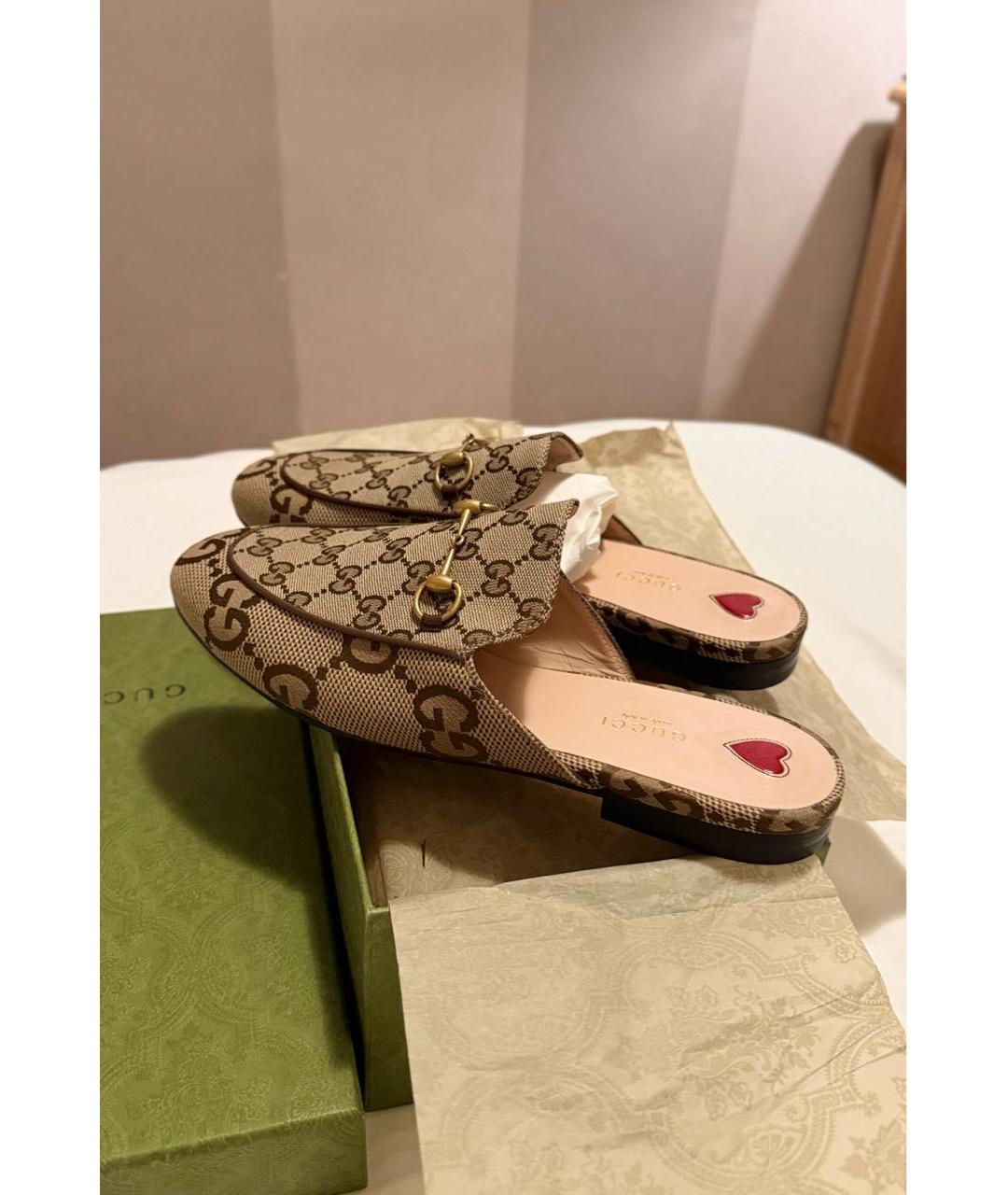 GUCCI Бежевые кожаные мюли, фото 7