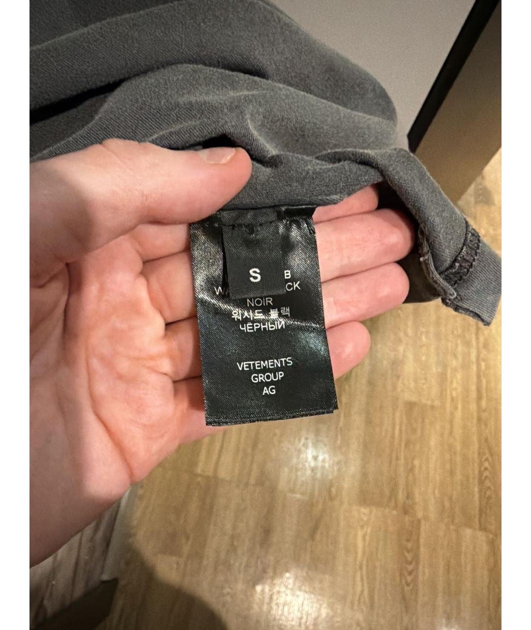 VETEMENTS Серая хлопковая футболка, фото 8