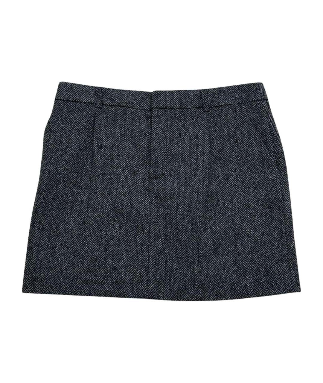 SAINT LAURENT Антрацитовая юбка мини, фото 1