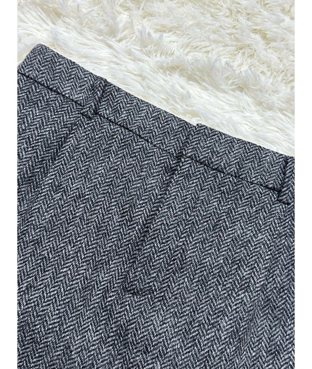 SAINT LAURENT Антрацитовая юбка мини, фото 2