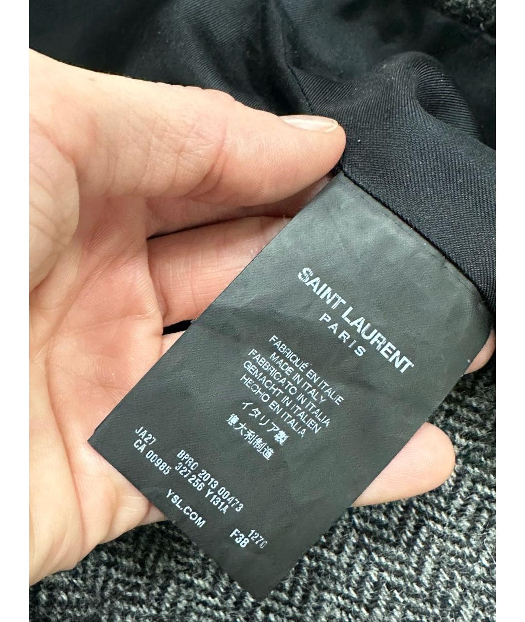 SAINT LAURENT Антрацитовая юбка мини, фото 4