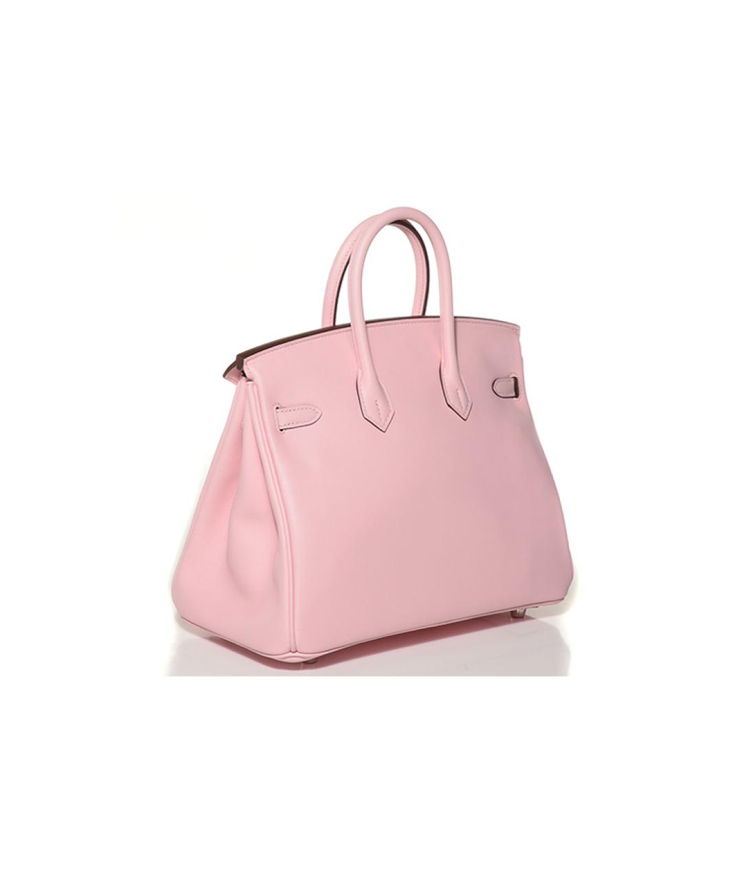 HERMES Розовая кожаная сумка с короткими ручками, фото 2