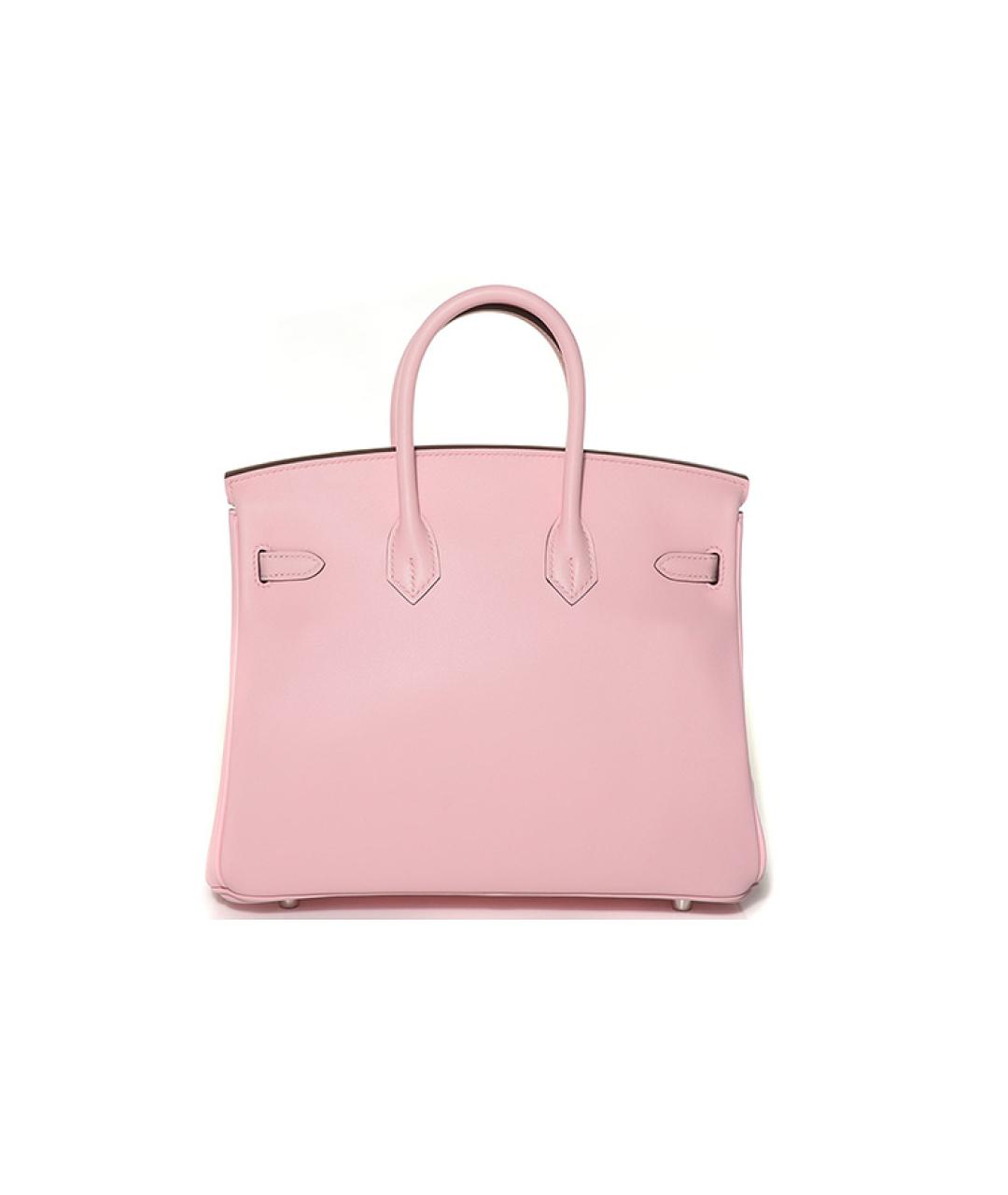 HERMES Розовая кожаная сумка с короткими ручками, фото 3