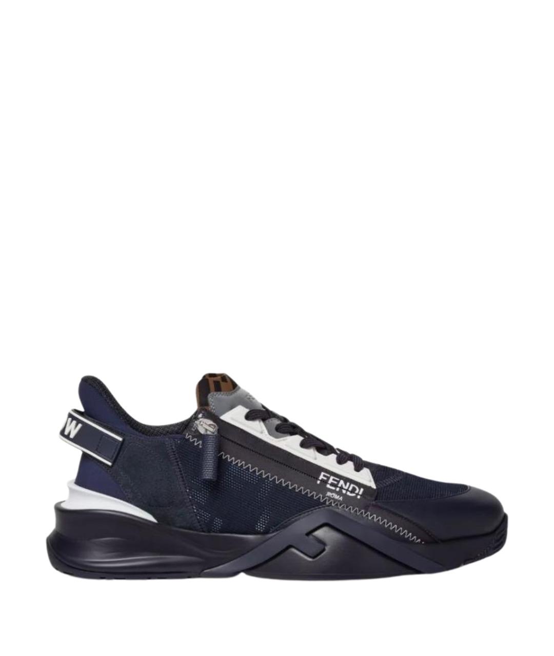 FENDI Темно-синие низкие кроссовки / кеды, фото 1