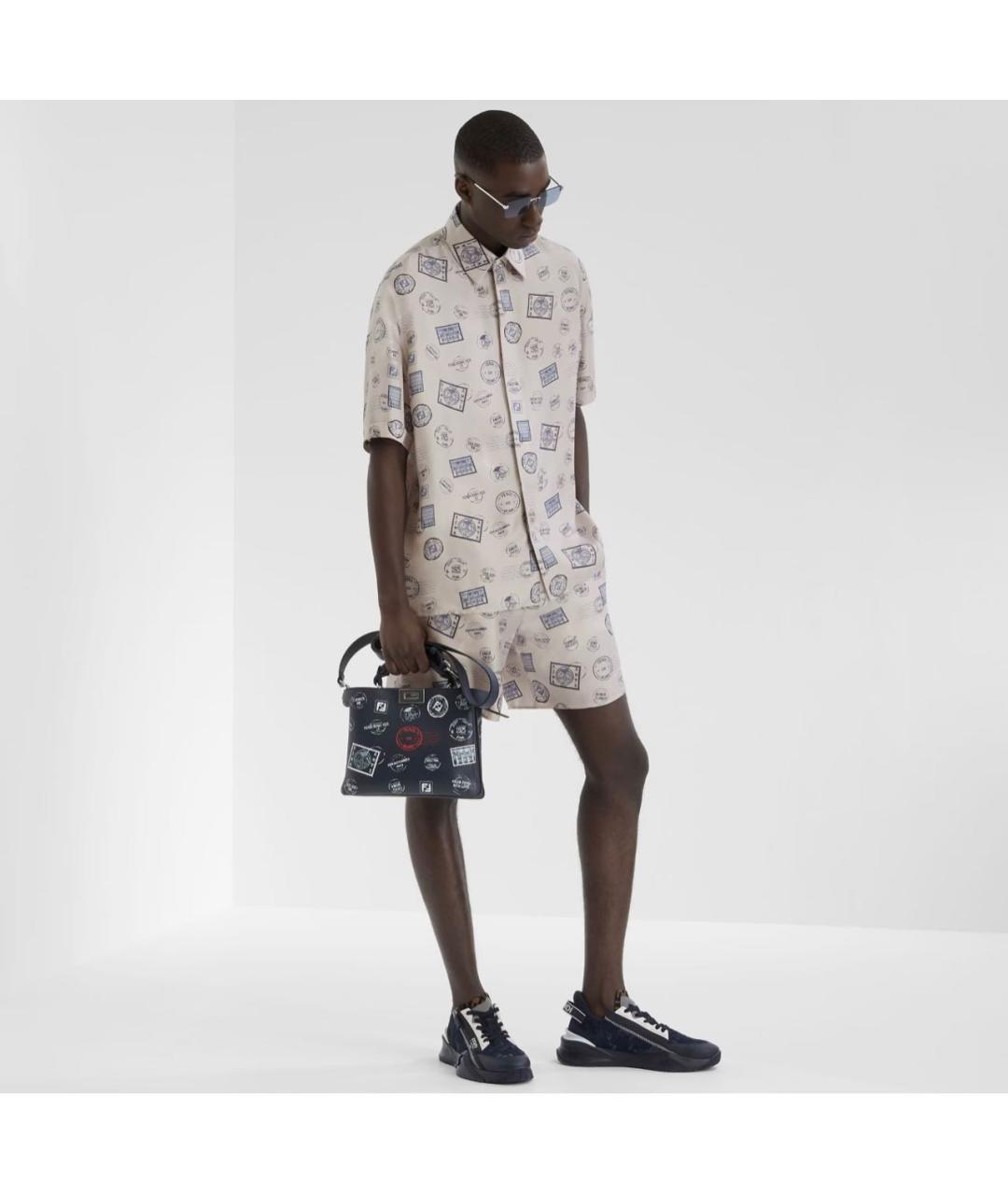 FENDI Темно-синие низкие кроссовки / кеды, фото 6