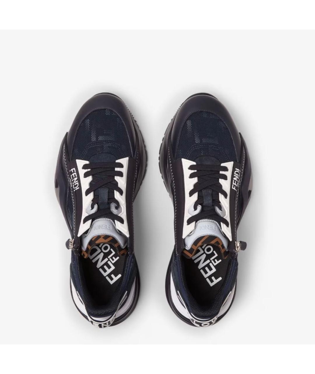 FENDI Темно-синие низкие кроссовки / кеды, фото 4