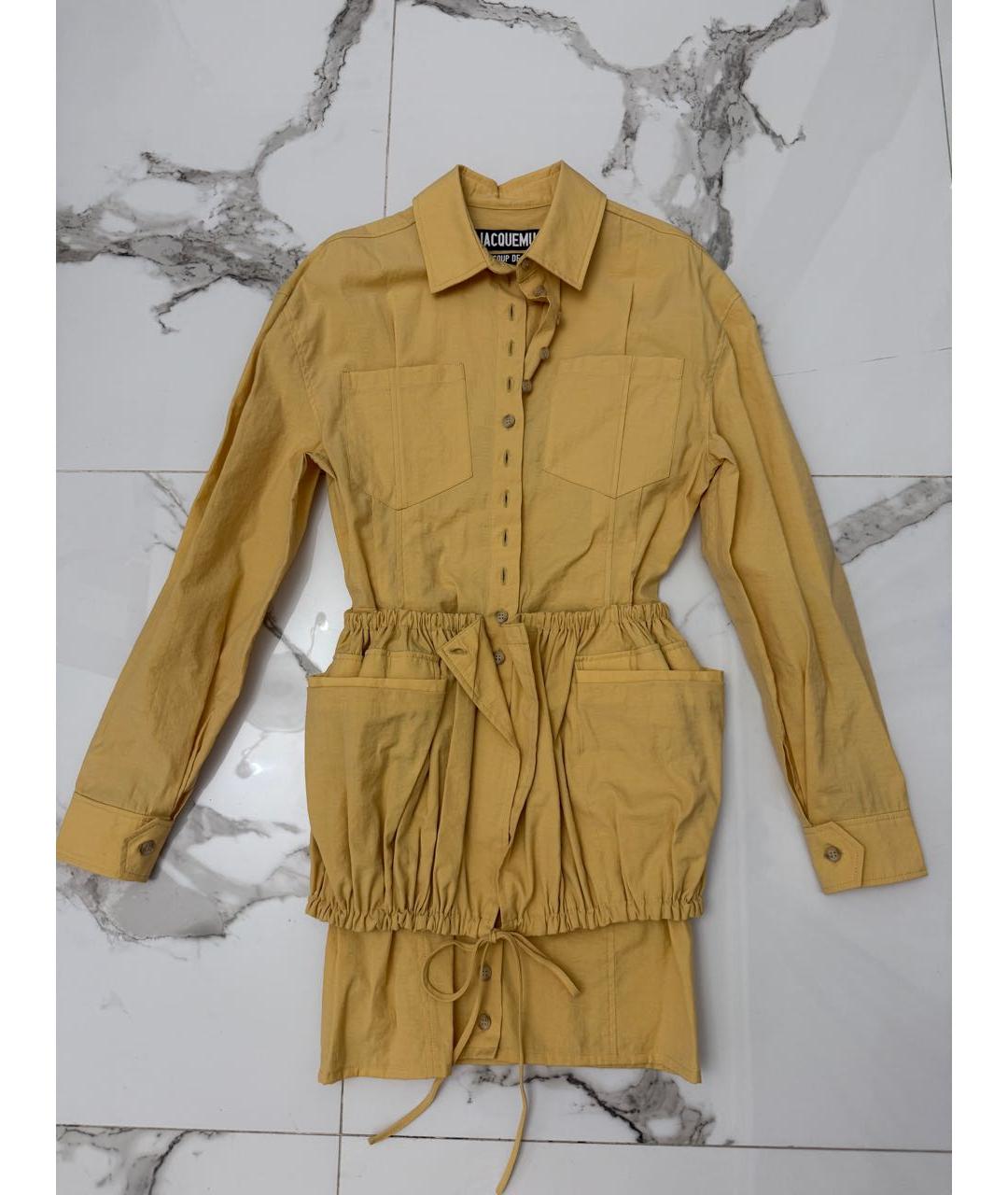 JACQUEMUS Горчичное повседневное платье, фото 6