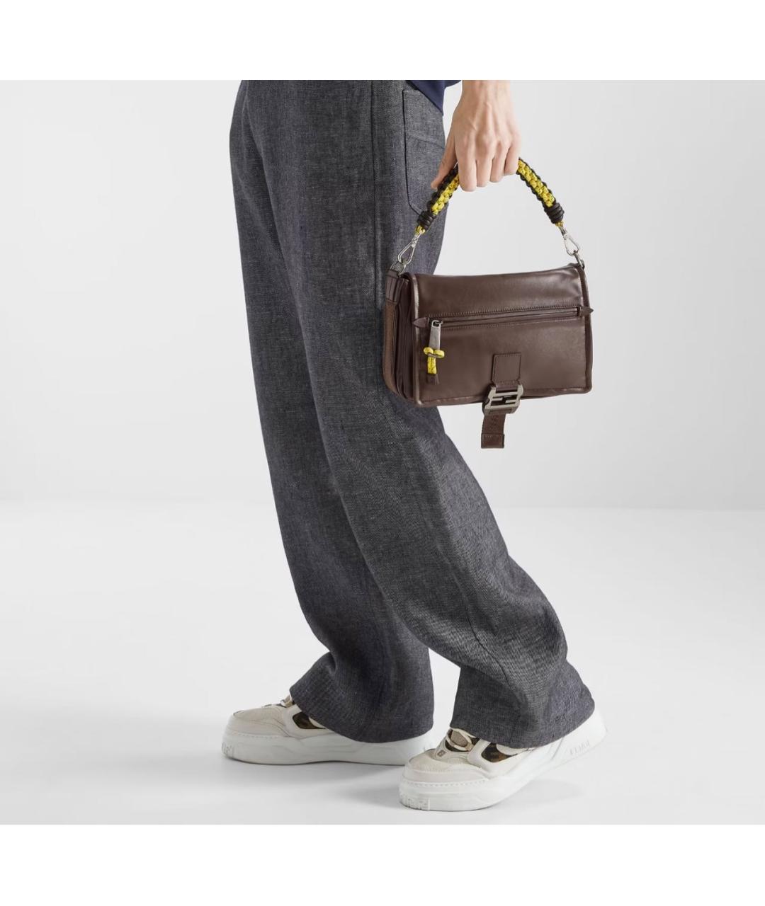 FENDI Белые кожаные низкие кроссовки / кеды, фото 5