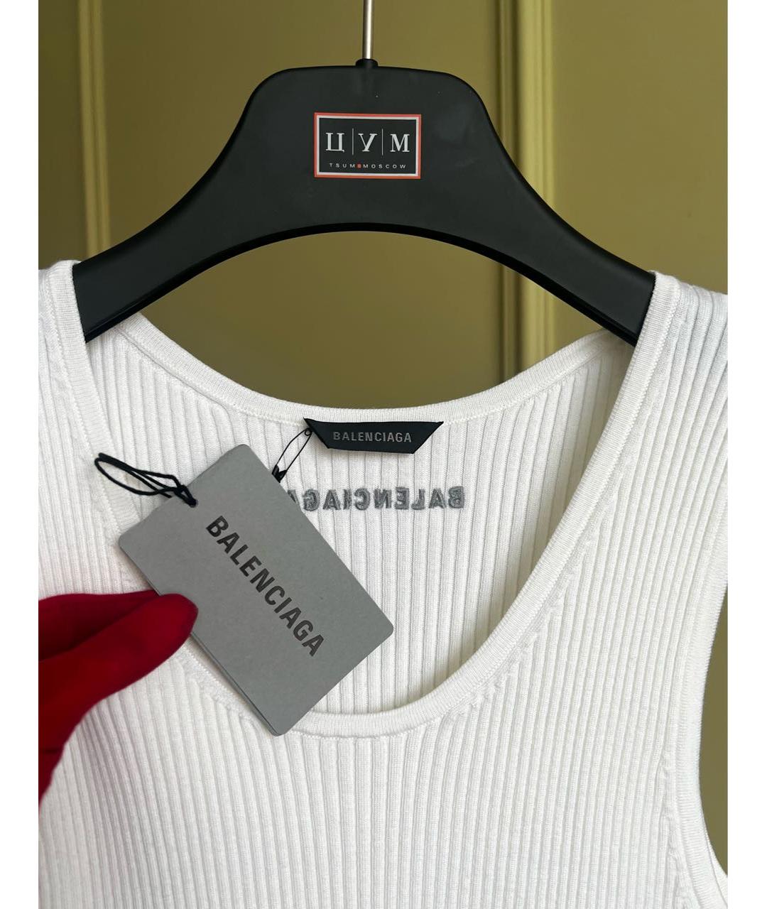 BALENCIAGA Белая шерстяная майка, фото 2