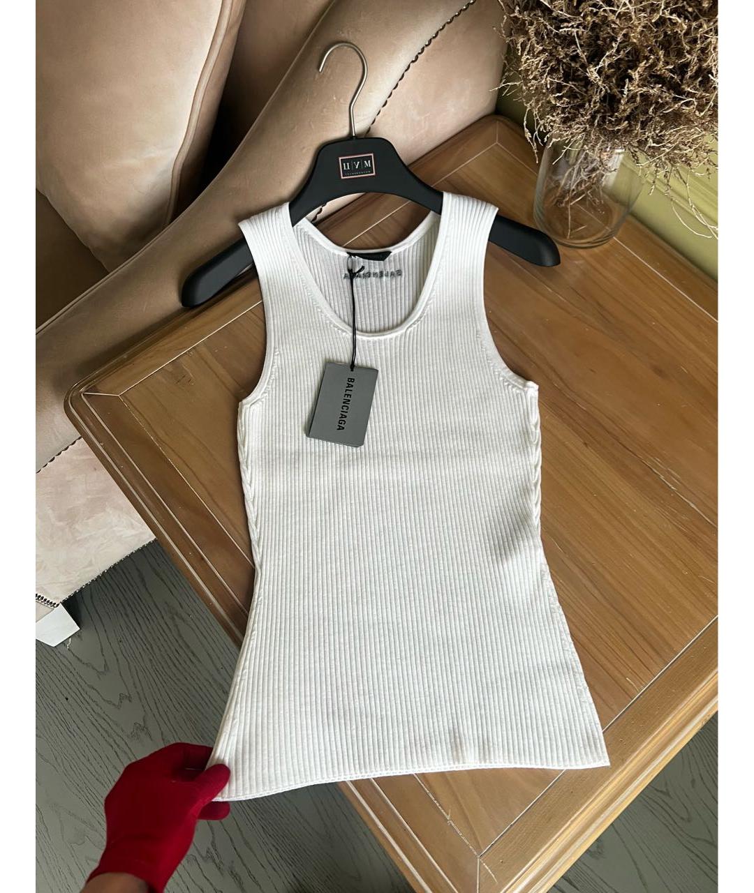 BALENCIAGA Белая шерстяная майка, фото 6