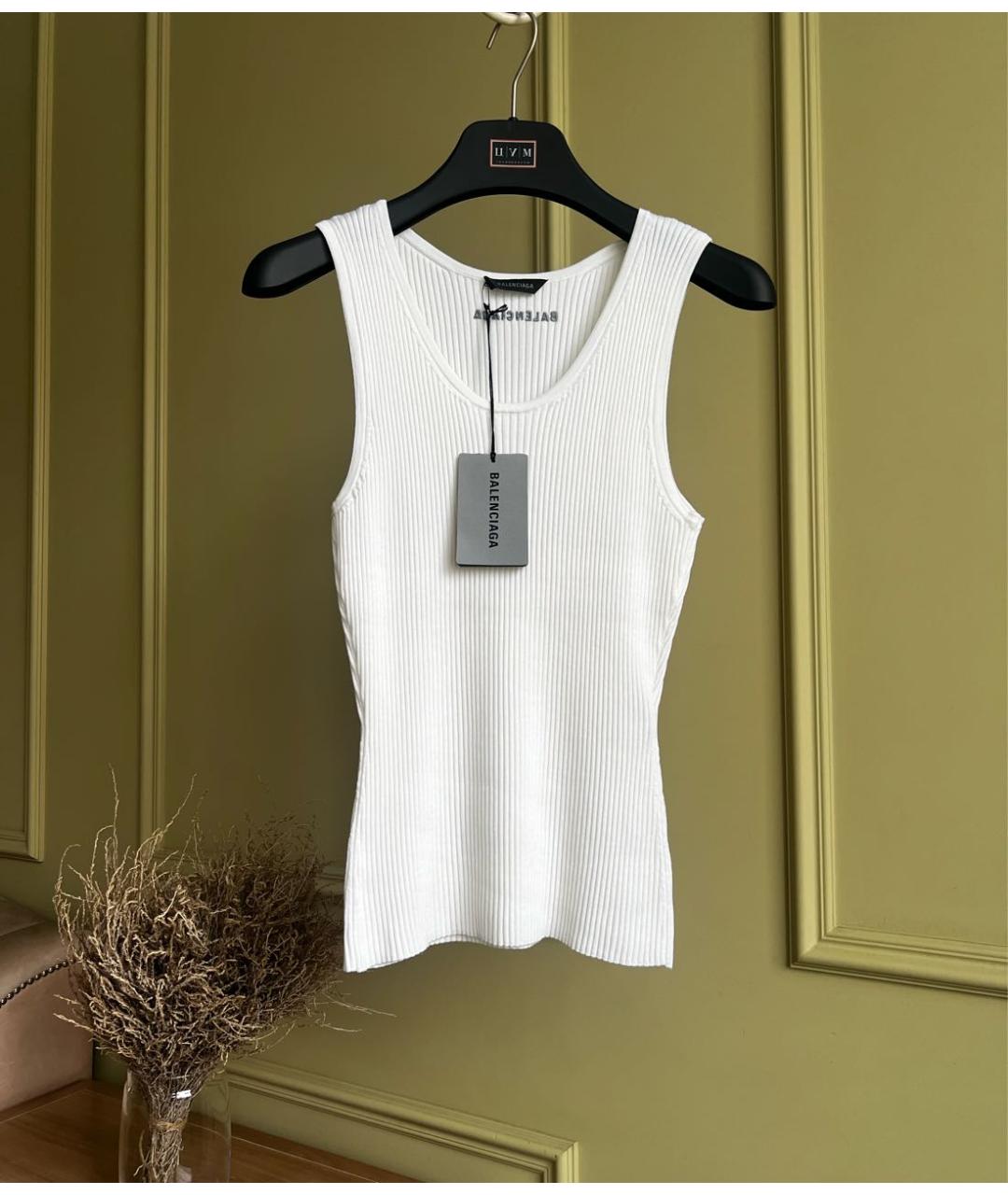 BALENCIAGA Белая шерстяная майка, фото 9