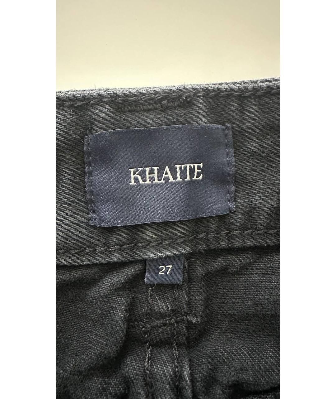KHAITE Черные хлопковые прямые джинсы, фото 6