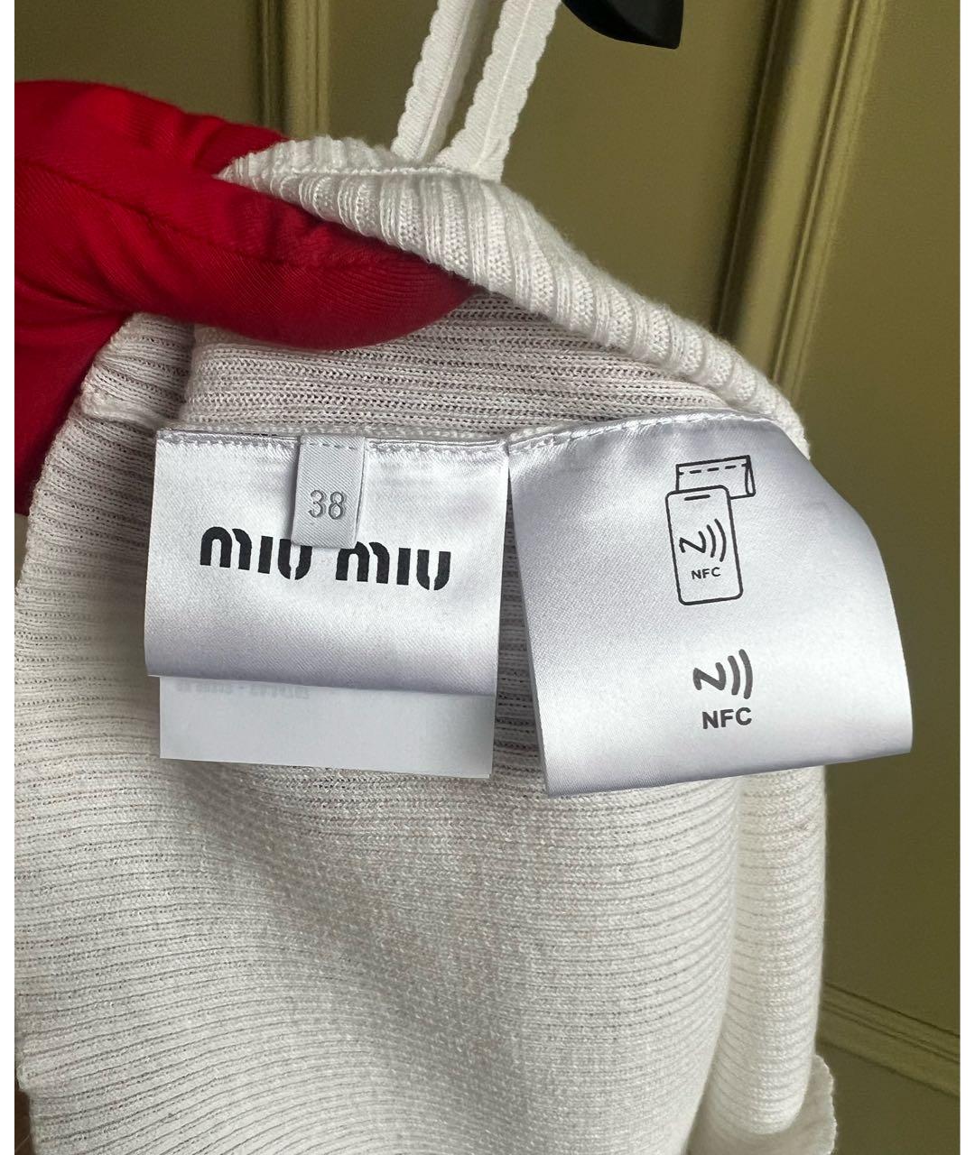 MIU MIU Белая хлопковая майка, фото 7