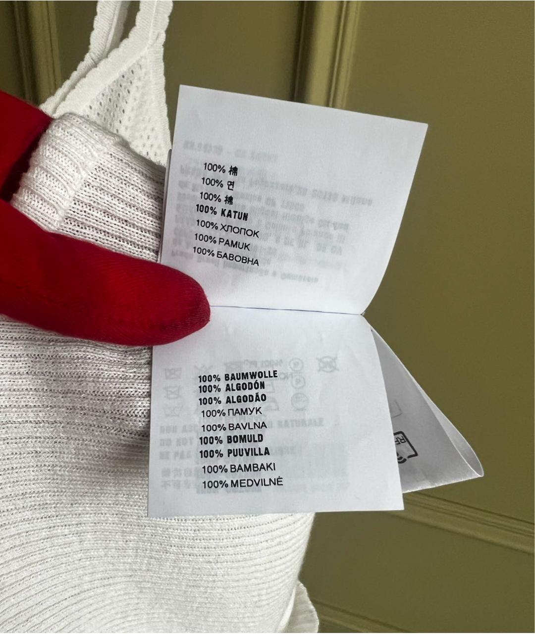 MIU MIU Белая хлопковая майка, фото 8