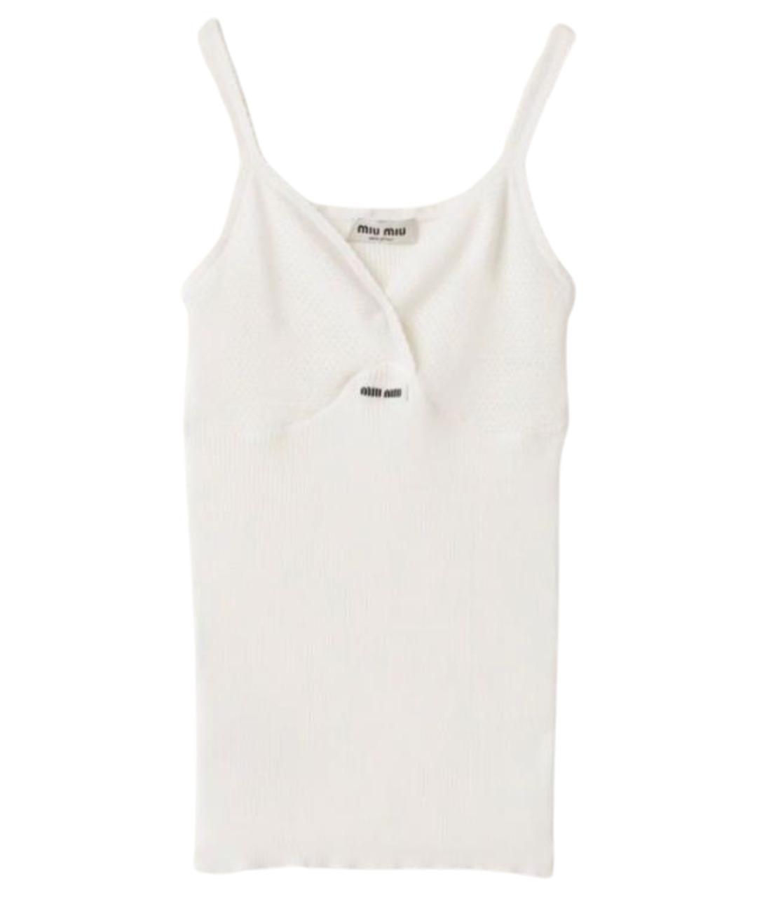 MIU MIU Белая хлопковая майка, фото 1