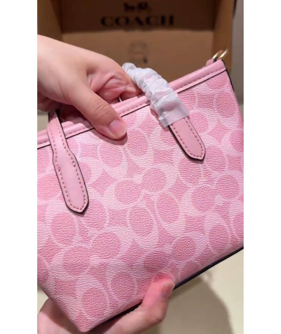 COACH Розовая сумка тоут, фото 5