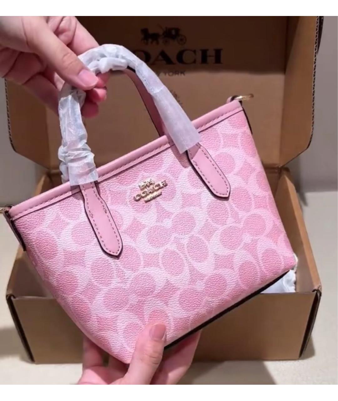 COACH Розовая сумка тоут, фото 6