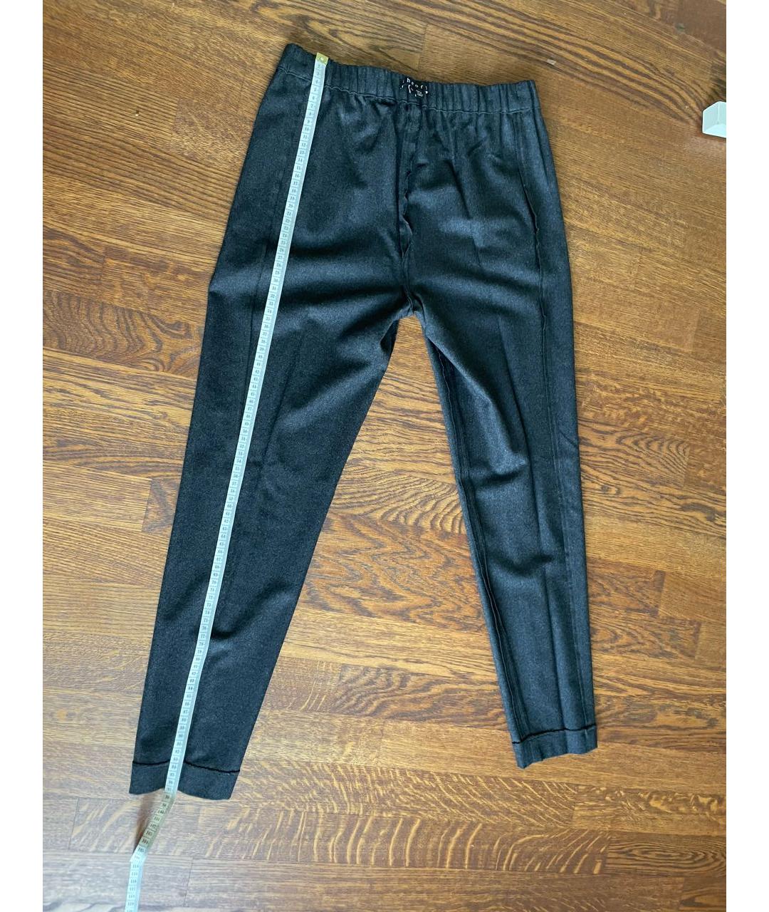 THEORY Серые шерстяные брюки узкие, фото 7