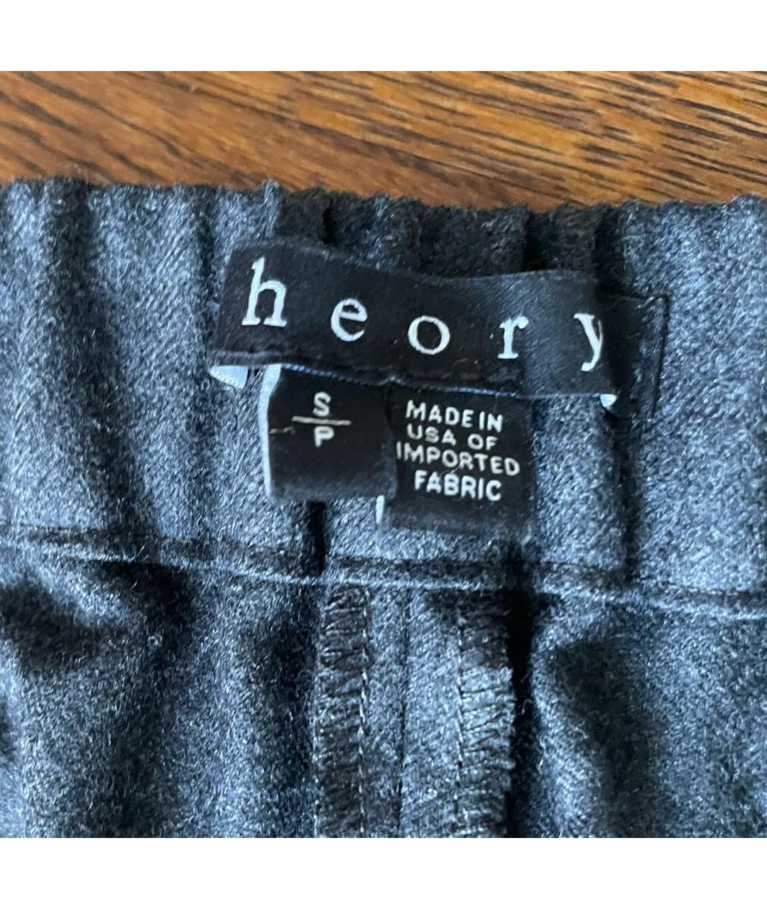 THEORY Серые шерстяные брюки узкие, фото 3