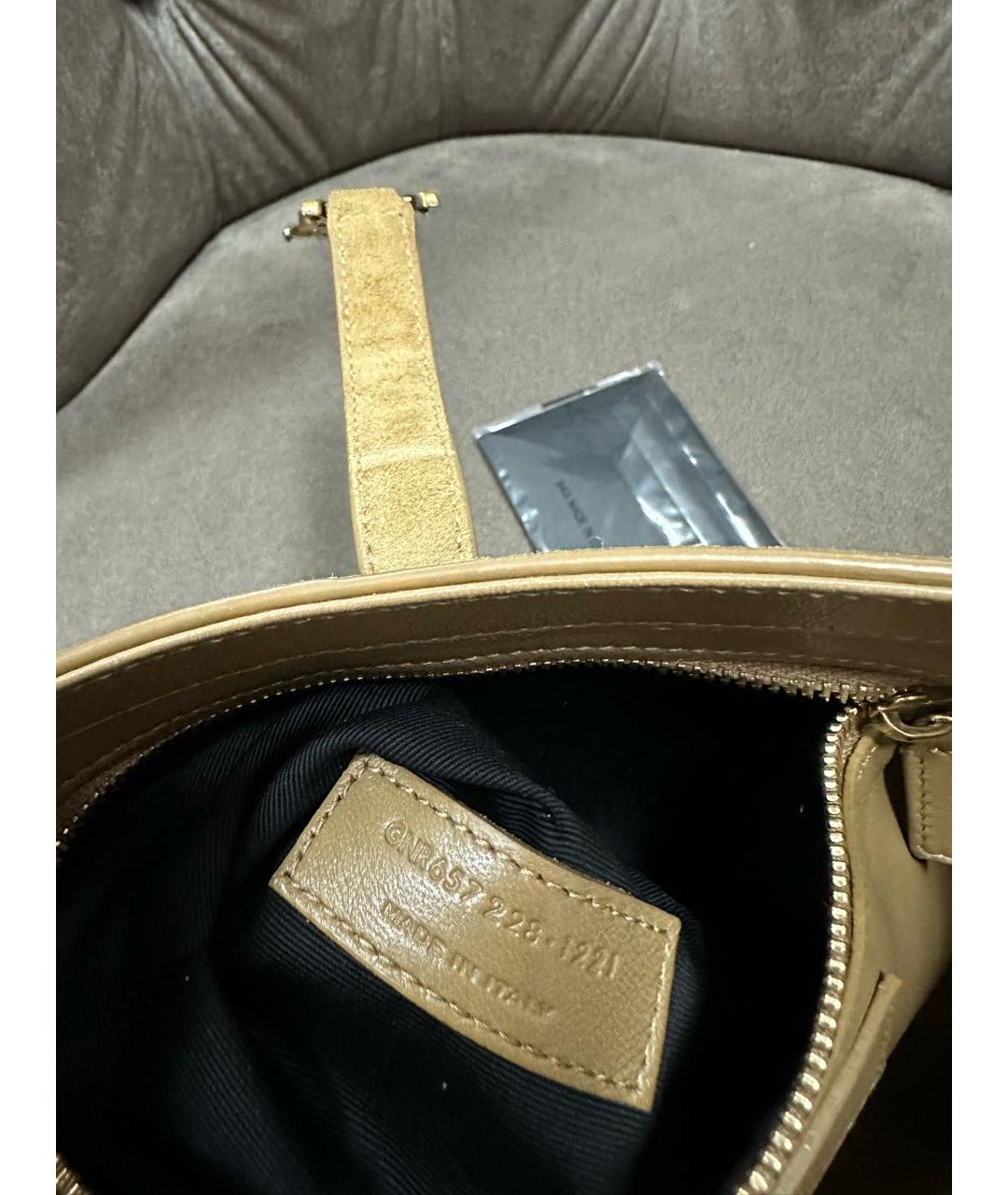 SAINT LAURENT Коричневая жаккардовая сумка с короткими ручками, фото 6