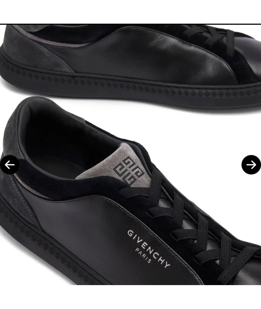 GIVENCHY Черные кожаные низкие кроссовки / кеды, фото 2