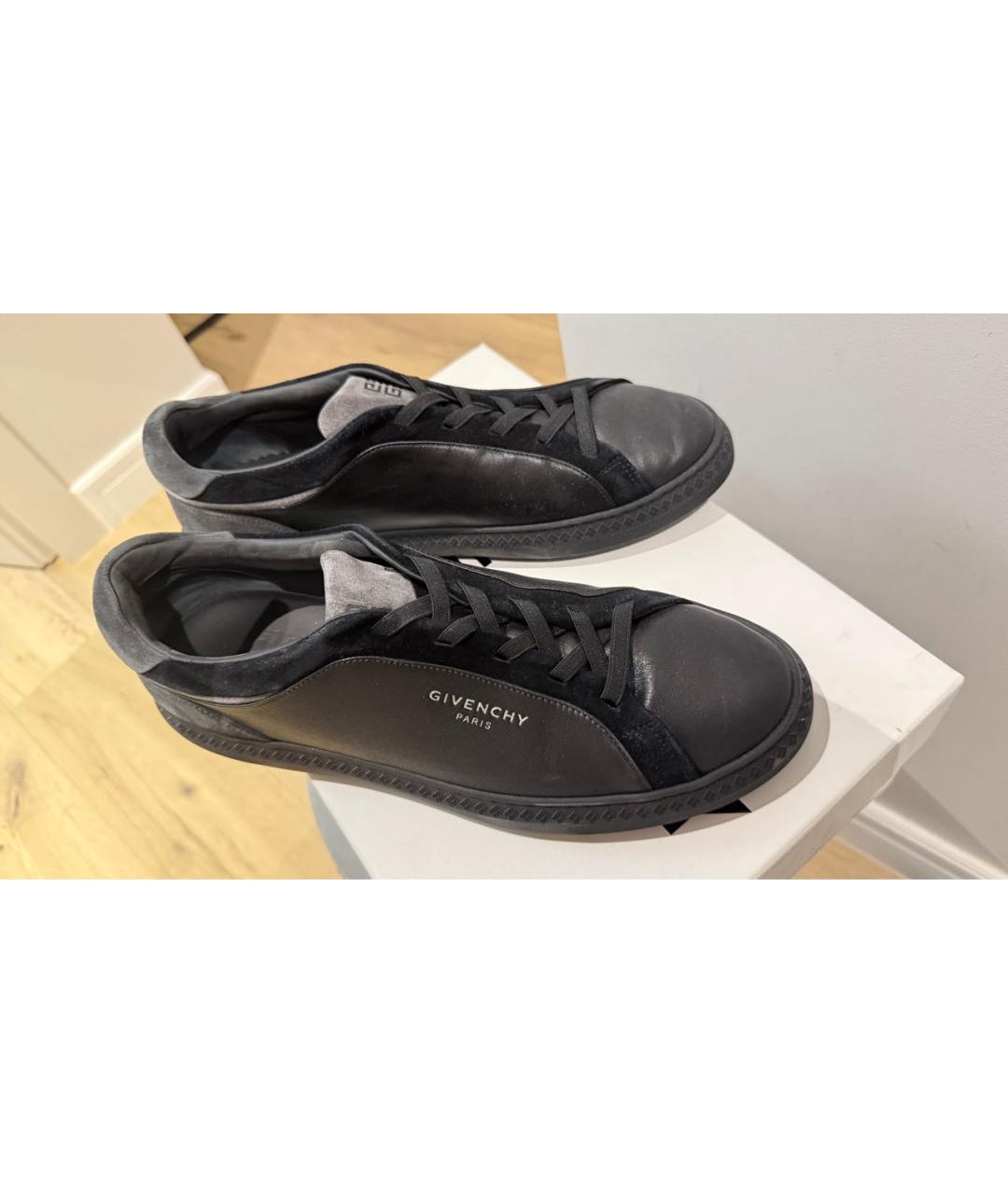 GIVENCHY Черные кожаные низкие кроссовки / кеды, фото 7