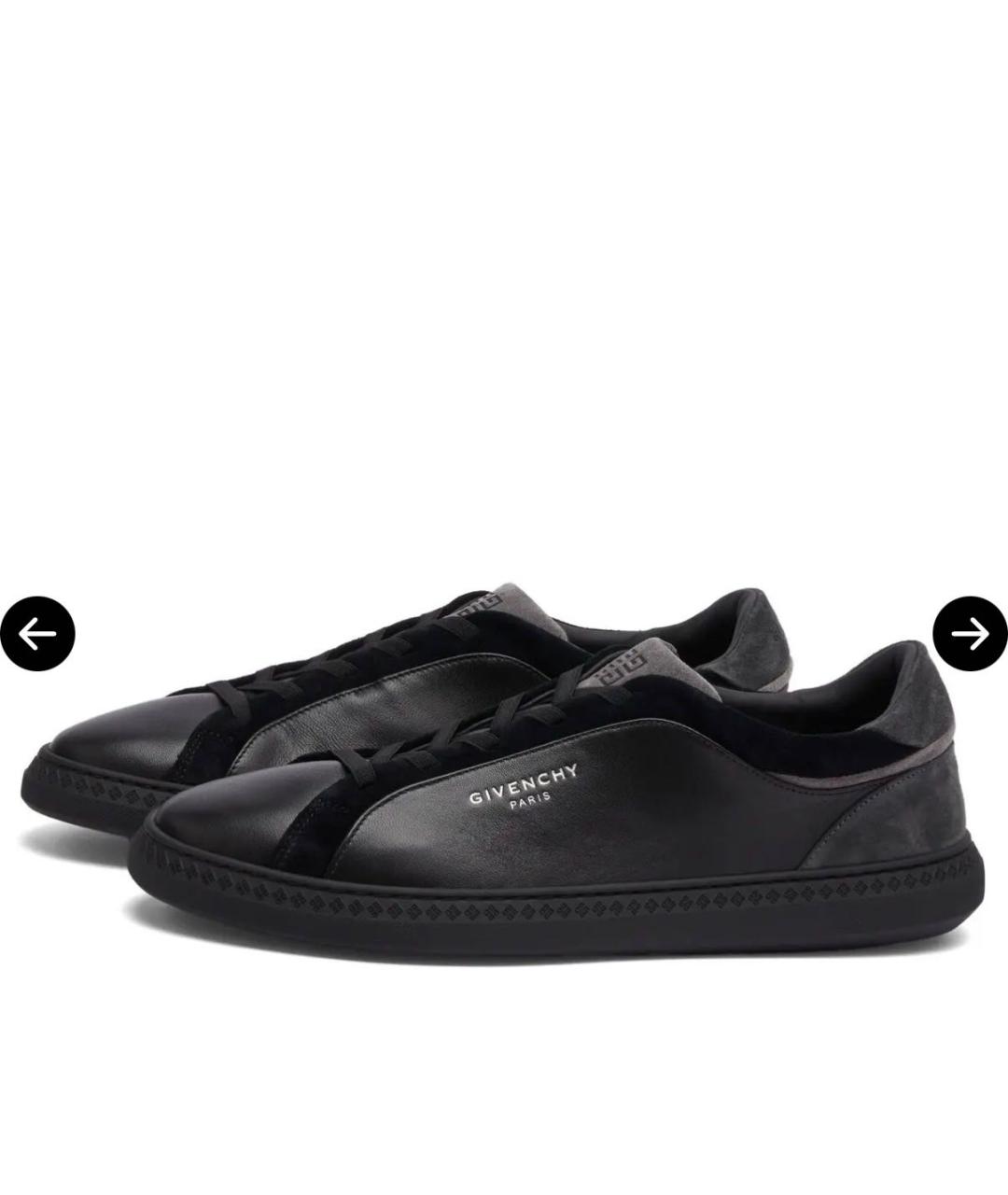 GIVENCHY Черные кожаные низкие кроссовки / кеды, фото 3