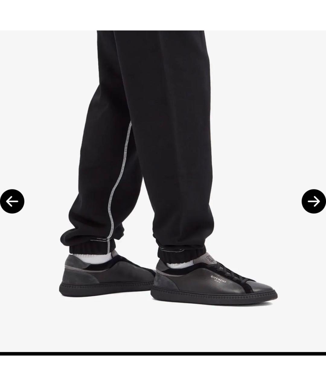 GIVENCHY Черные кожаные низкие кроссовки / кеды, фото 4