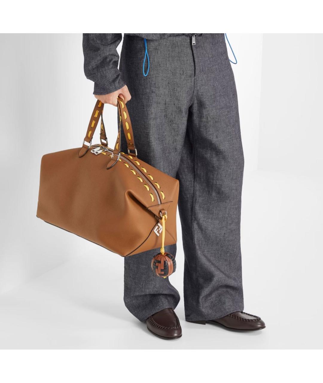 FENDI Коричневые кожаные мокасины, фото 5