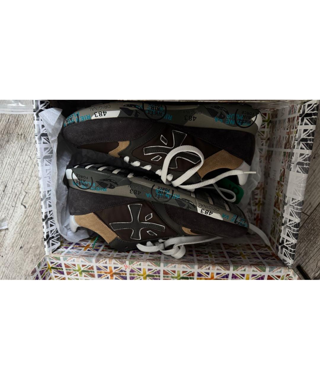 PREMIATA Коричневые замшевые низкие кроссовки / кеды, фото 8