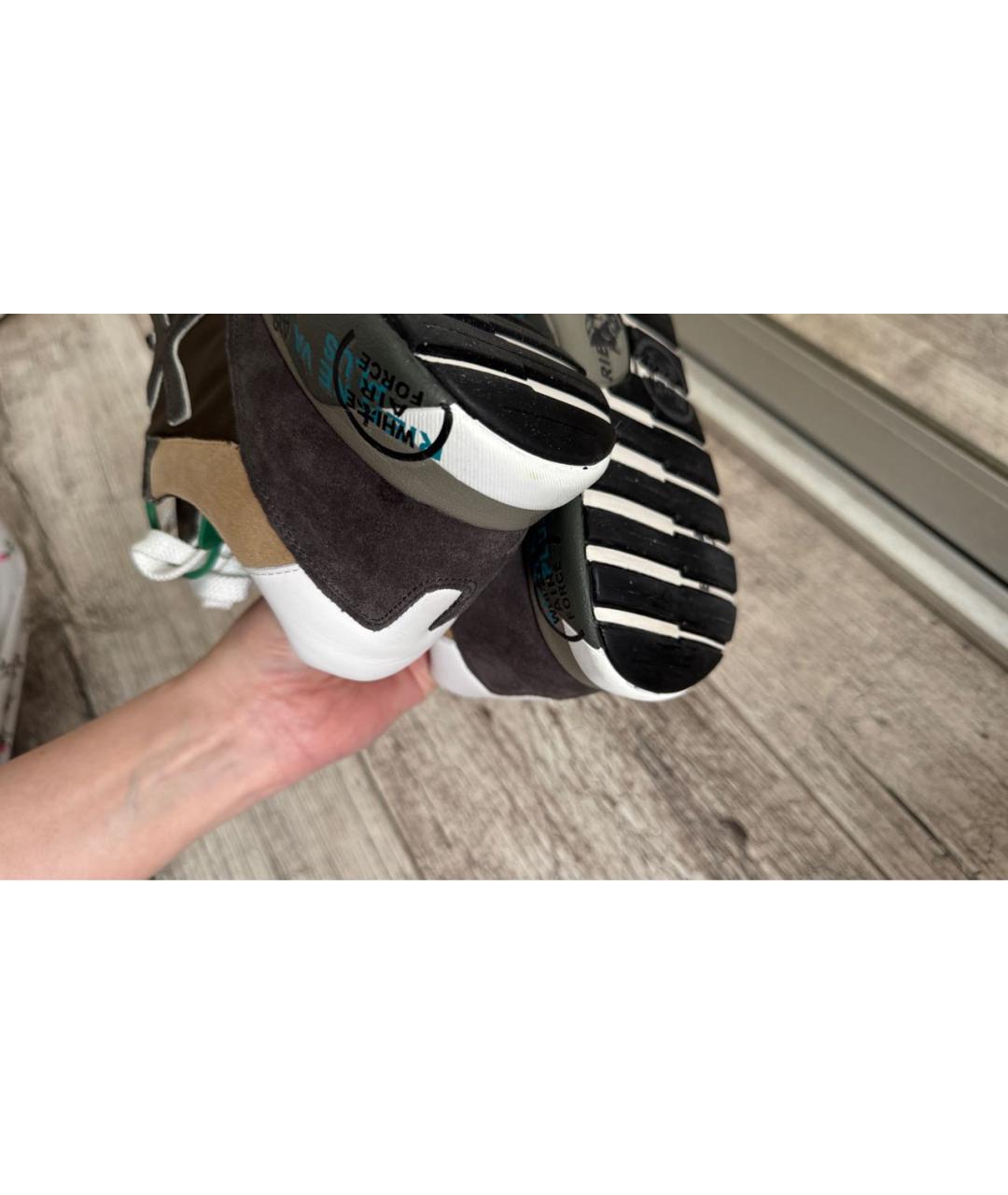 PREMIATA Коричневые замшевые низкие кроссовки / кеды, фото 4