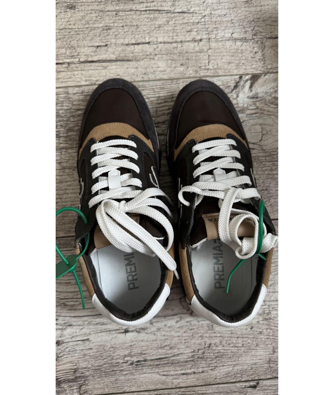 PREMIATA Коричневые замшевые низкие кроссовки / кеды, фото 3
