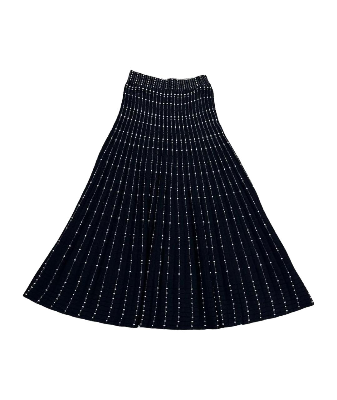 ALEXANDER MCQUEEN Черная вискозная юбка макси, фото 1