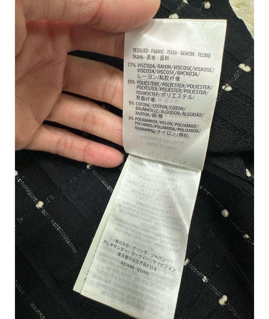 ALEXANDER MCQUEEN Черная вискозная юбка макси, фото 4