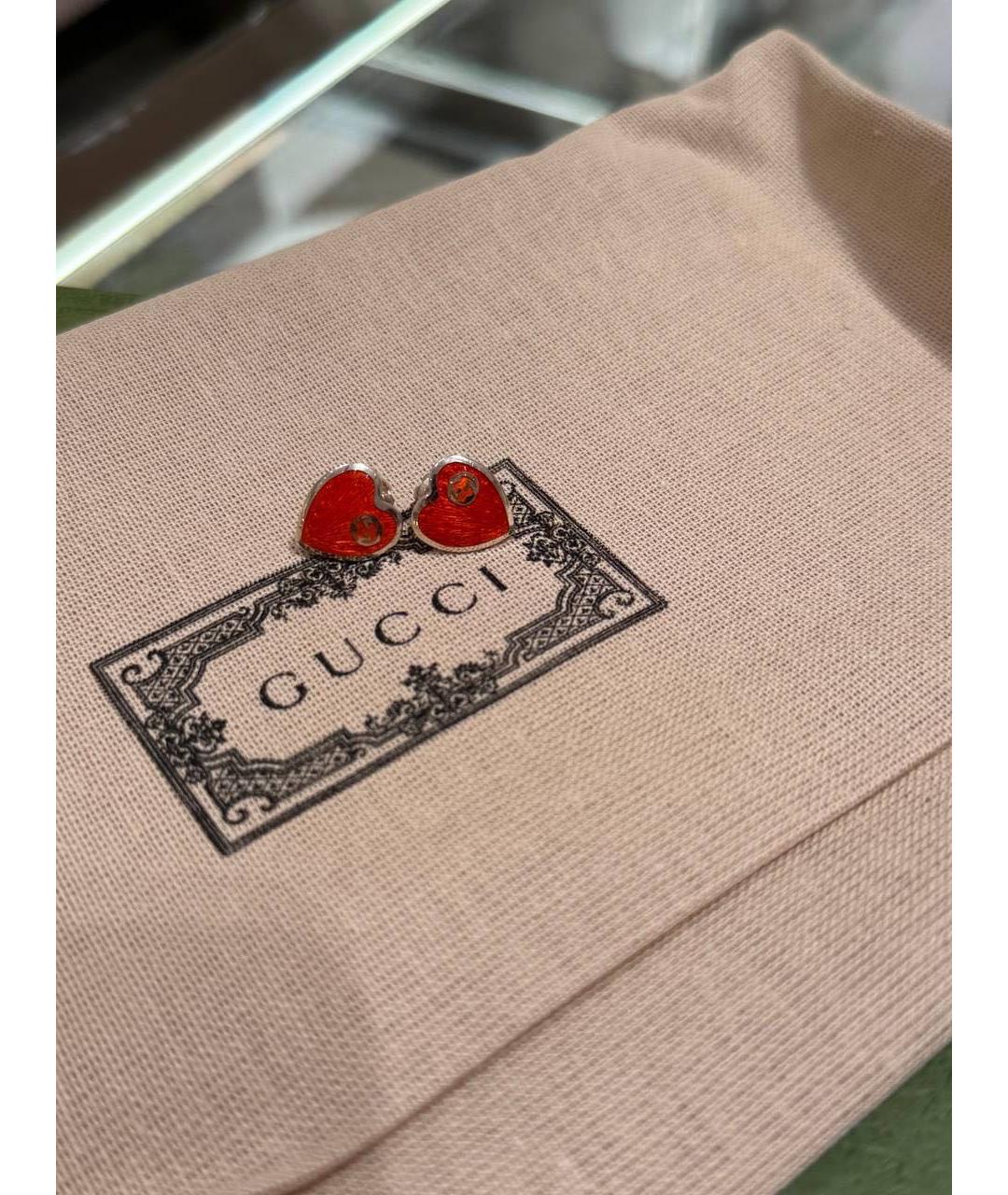 GUCCI Красные серебряные серьги, фото 6
