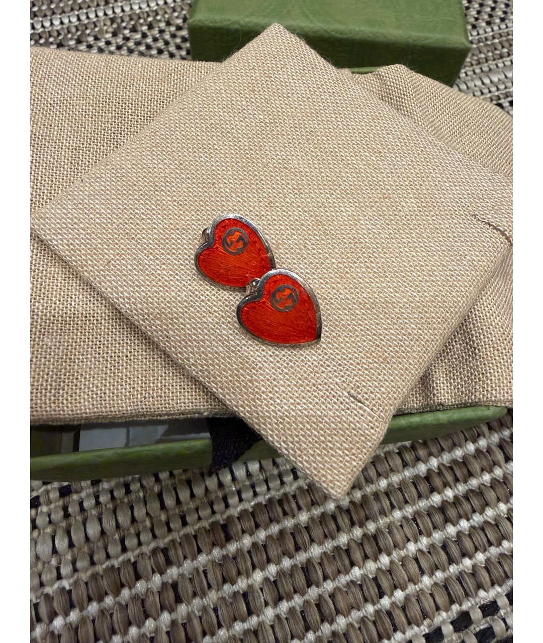 GUCCI Красные серебряные серьги, фото 2