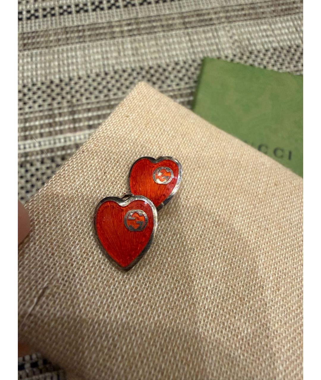 GUCCI Красные серебряные серьги, фото 5