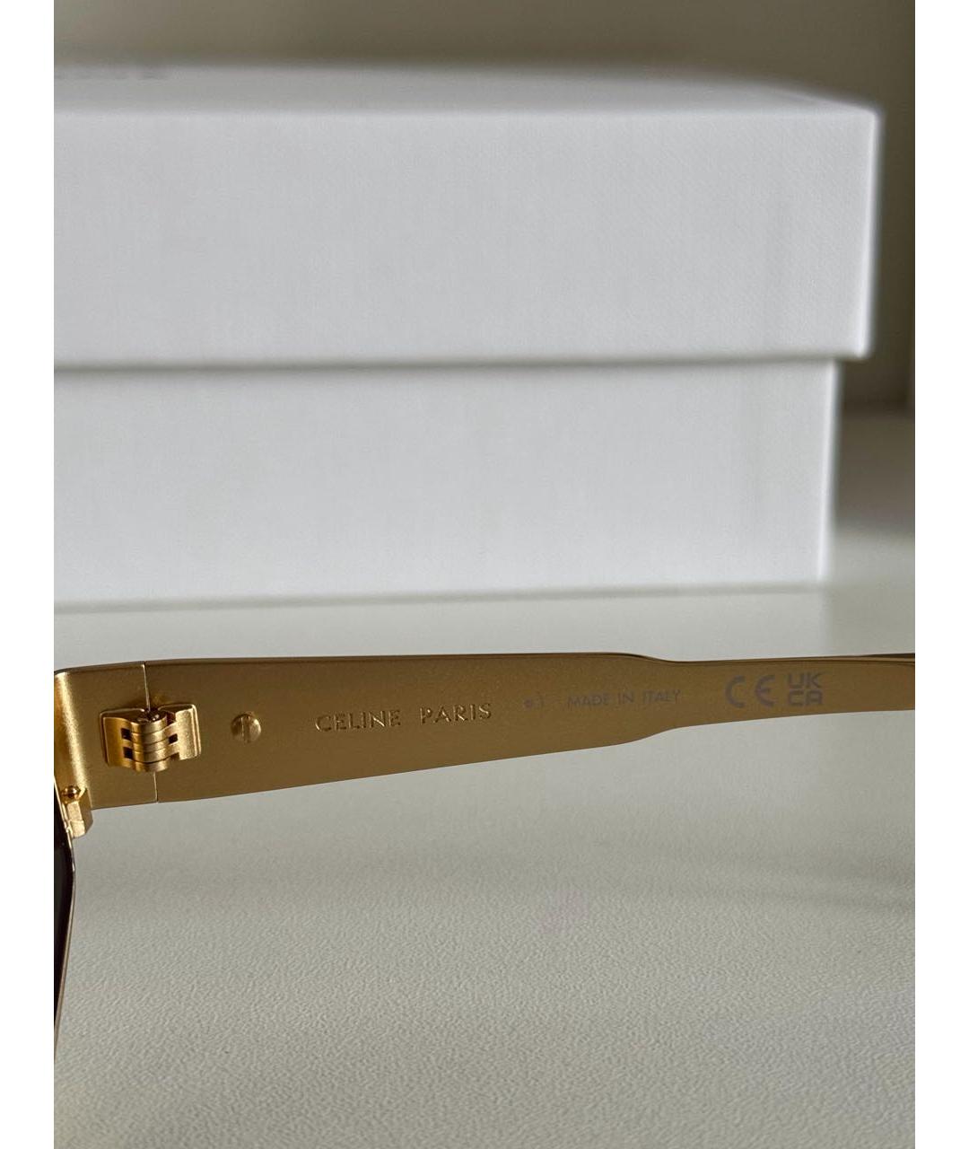 CELINE Золотые металлические солнцезащитные очки, фото 8