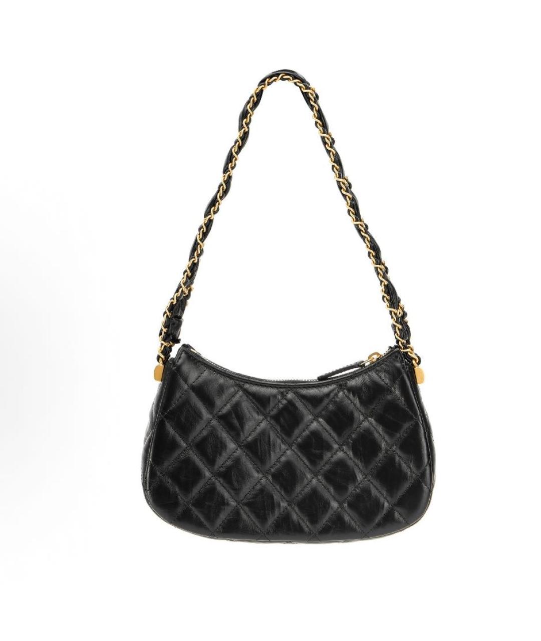 CHANEL Черная кожаная сумка с короткими ручками, фото 3