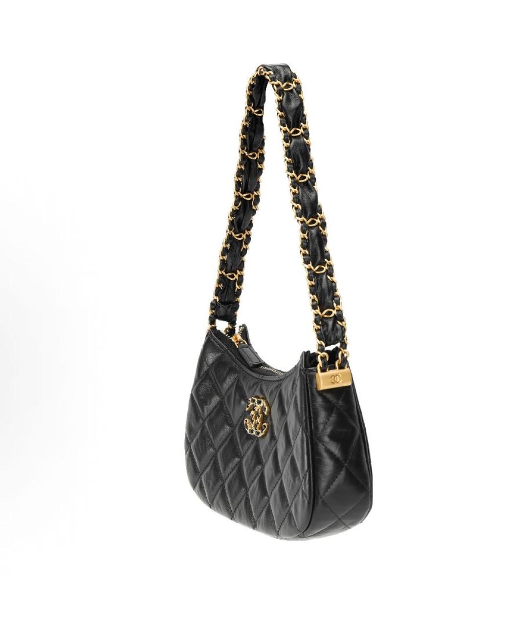 CHANEL Черная кожаная сумка с короткими ручками, фото 2