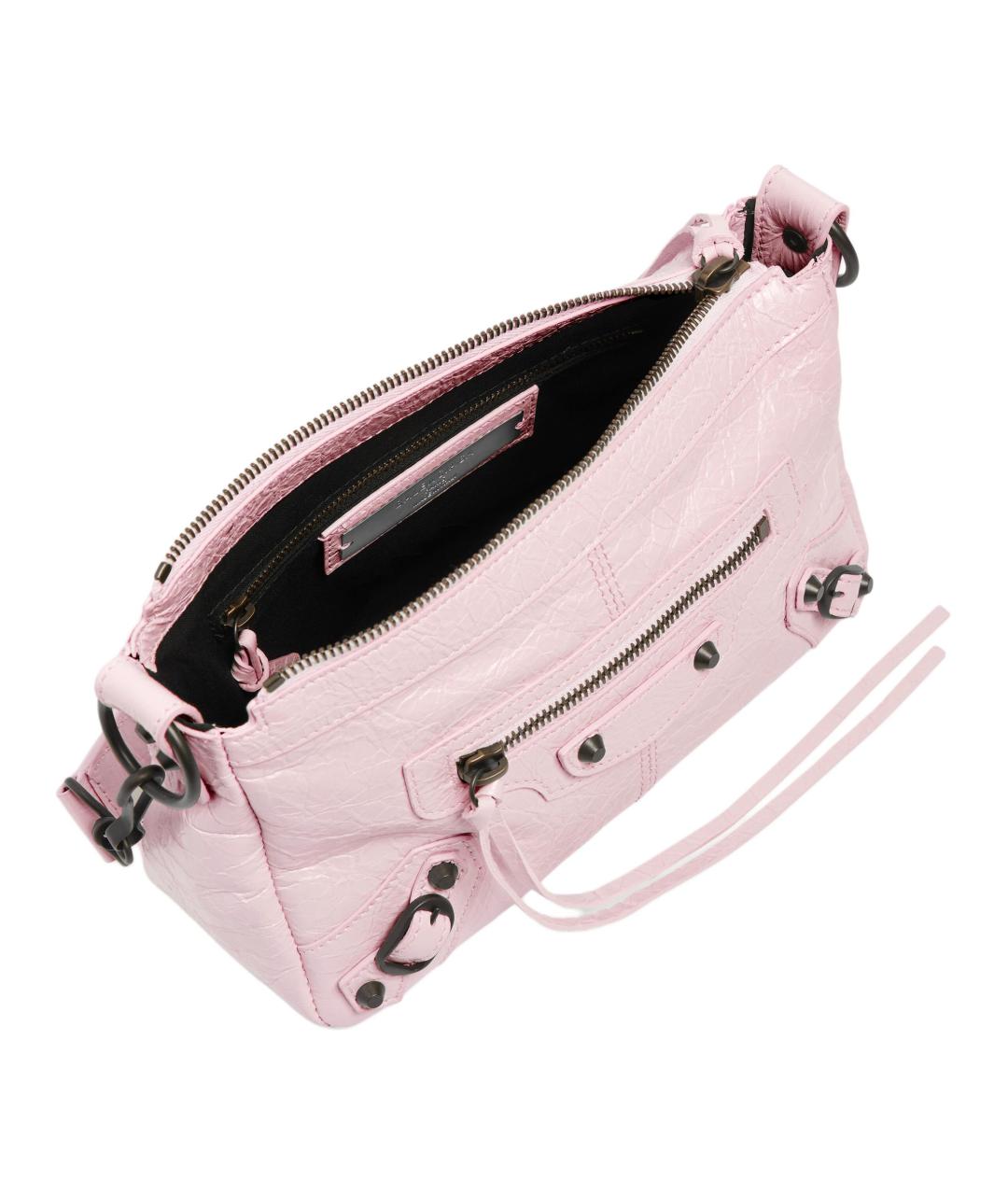 BALENCIAGA Розовая кожаная сумка через плечо, фото 5