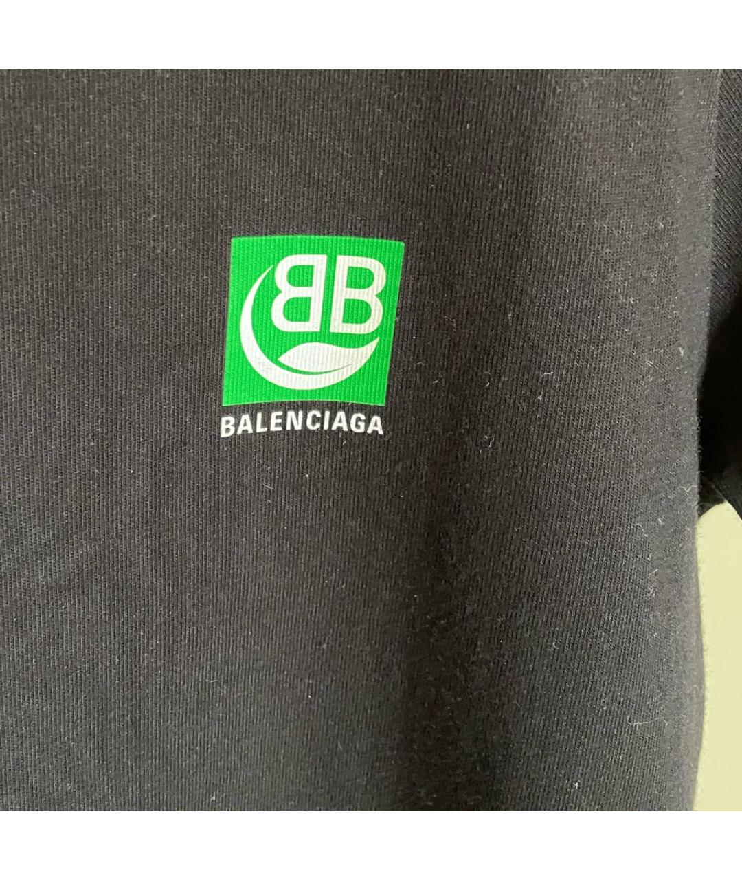 BALENCIAGA Черная хлопковая футболка, фото 4