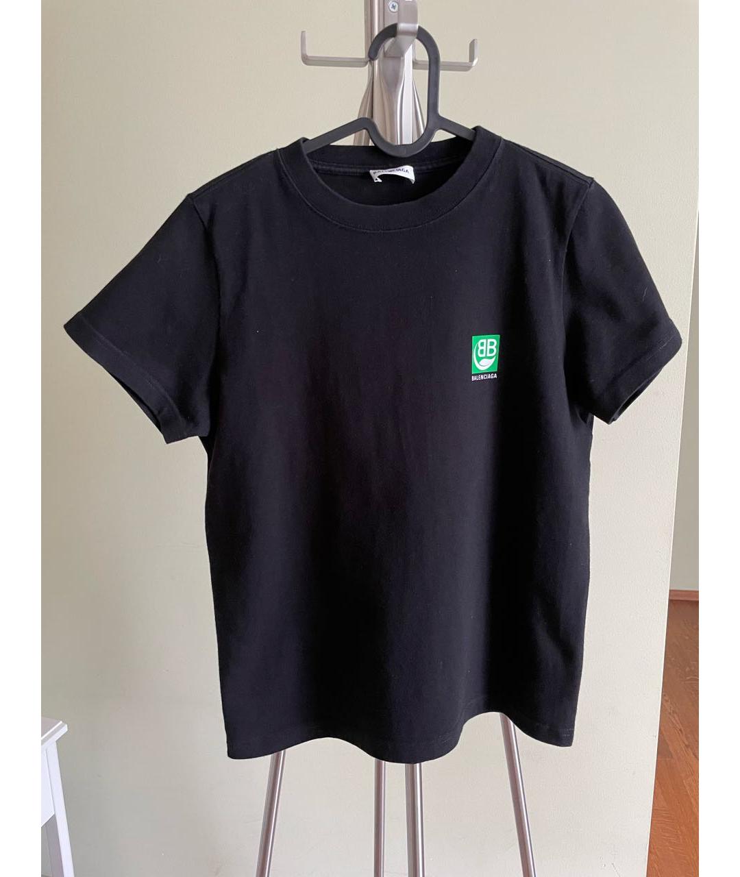 BALENCIAGA Черная хлопковая футболка, фото 9