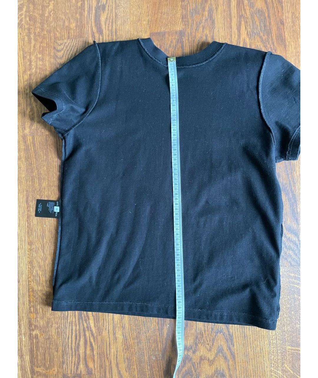 BALENCIAGA Черная хлопковая футболка, фото 6