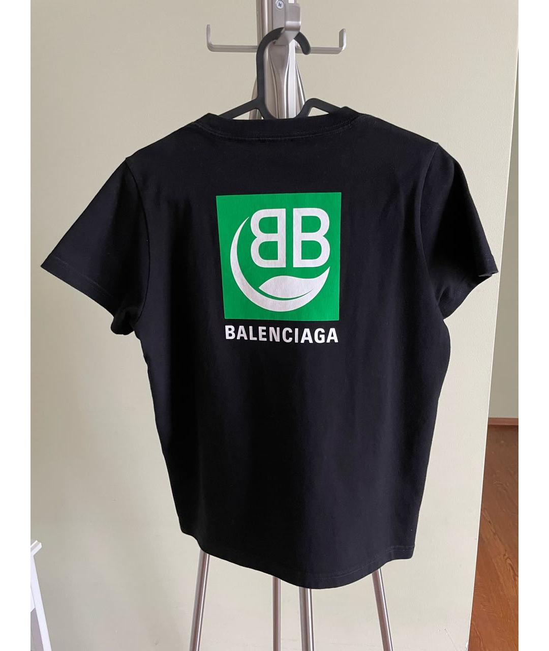 BALENCIAGA Черная хлопковая футболка, фото 2