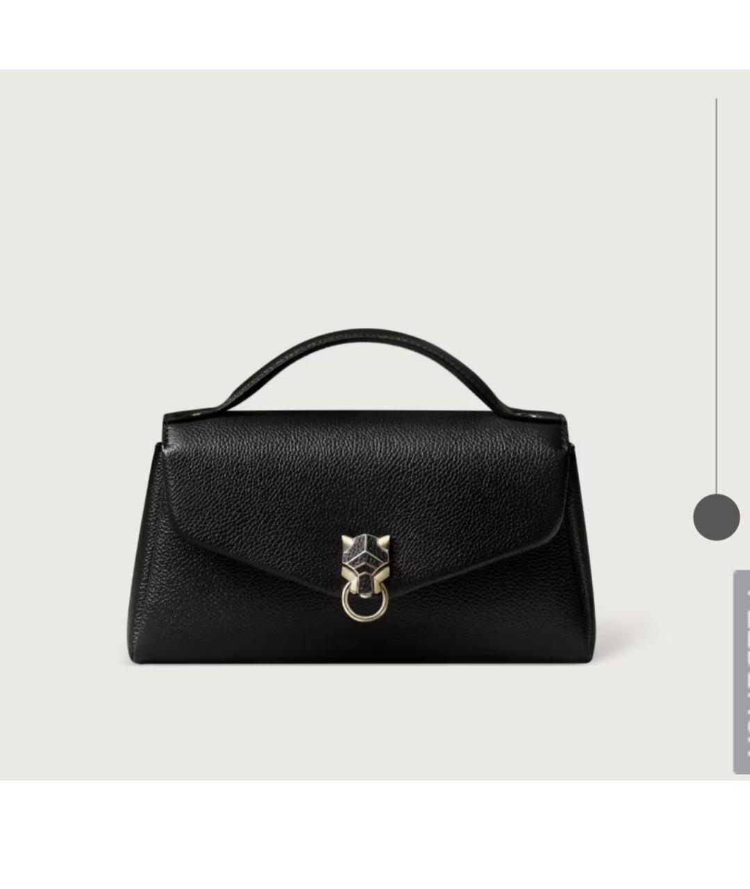 CARTIER Черная кожаная сумка с короткими ручками, фото 4